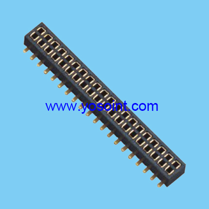 1.27mm female header H2.0 double row SMT bottom entry