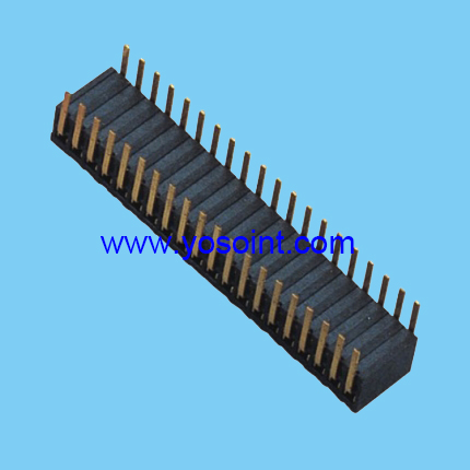 1.27mm female header H3.45mm right angle DIP side entry 