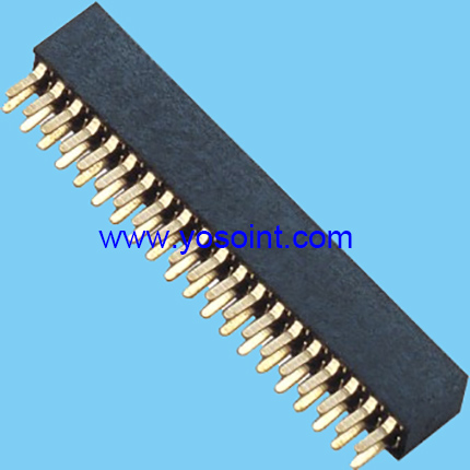1.27mm female header H4.3 double row straight solder