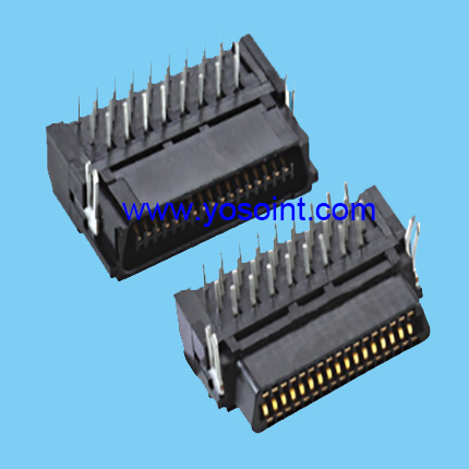 SCSI connector 20~50P female header right angle solder