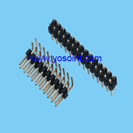 1.27x2.54 Pin header connector H2.5 dual rows Right angle type